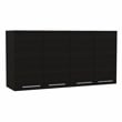FM FURNITURE Sitka Wall Cabinet with Four Doors Engineered Wood Black