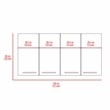 FM FURNITURE Sitka Wall Cabinet with Four Doors Engineered Wood Black