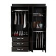 FM FURNITURE Janeiro Armoire Double Door Black Engineered Wood