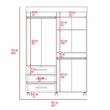 FM FURNITURE Janeiro Armoire Double Door Black Engineered Wood