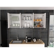 FM FURNITURE Yuma Wall Cabinet with Four Doors White Engineered Wood