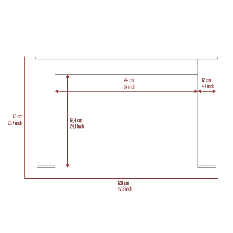FM FURNITURE Aurora Writing Computer Desk Engineered Wood Oak