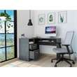 FM FURNITURE Raleigh L Shape Desk Smokey Oak Engineered Wood