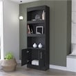 FM FURNITURE Durango Bookcase Double Door Cabinet Engineered Wood Black