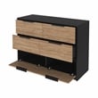 FM FURNITURE Marion Slide And Pull Dresser Four Drawers Engineered Wood Black