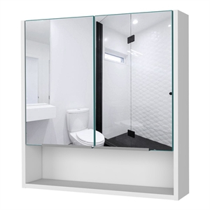 FM FURNITURE Ozark Engineered Wood Medicine Cabinet with Mirror in White