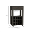 FM FURNITURE Ace Modern Engineered Wood Bar Cart with 4 Casters in Espresso
