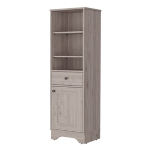 FM FURNITURE Alaskan 17&quotW Modern Engineered Wood Linen Cabinet in Light Gray