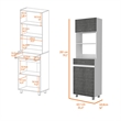 FM FURNITURE Auburn Engineered Wood Microwave Pantry Cabinet in Smokey Oak/White