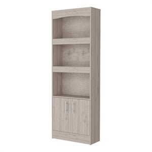 FM FURNITURE Durango 25&quotW 3-Shelf Modern Engineered Wood Bookcase in Light Gray