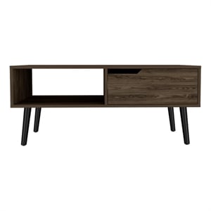 FM FURNITURE Hamburg Modern Engineered Wood Coffee Table in Dark Walnut