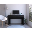 FM FURNITURE Tampa 2-Drawer Engineered Wood Writing Computer Desk in Black