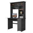 FM FURNITURE Weston Two Computer Desk with Hutch Engineered Wood Smokey Oak