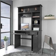 FM FURNITURE Weston Two Computer Desk with Hutch Engineered Wood Smokey Oak