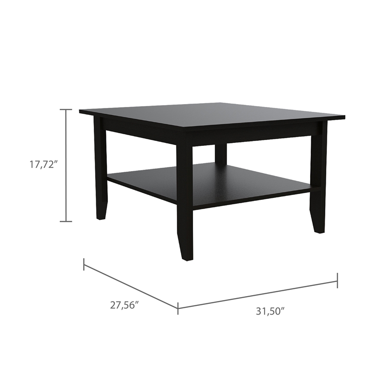 FM FURNITURE Britannica 2-Piece Engineered Wood Living Room Set in Black