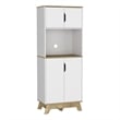 FM FURNITURE Brussel 2-Door Engineered Wood Microwave Pantry Cabinet in White