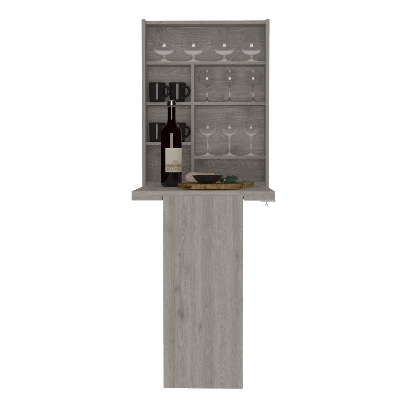 FM FURNITURE Dalton 7-Shelf Modern Engineered Wood Foldable Table in Light Gray