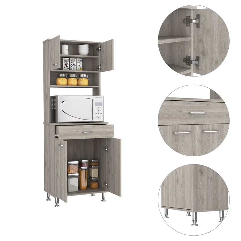 FM FURNITURE Winnipeg 2-Piece Modern Engineered Wood Kitchen Set in Light Gray