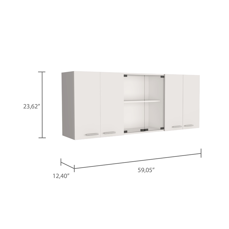 FM FURNITURE Norfolk 2-Piece Modern Engineered Wood Kitchen Set in White/Walnut
