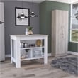 FM FURNITURE Ontario 2-Piece Modern Engineered Wood Kitchen Set in White/Gray