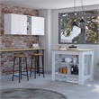 FM FURNITURE Austin 2-Piece Modern Engineered Wood Kitchen Set in White/Oak
