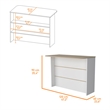 FM FURNITURE Crete Kitchen Island Engineered Wood Multi-Color