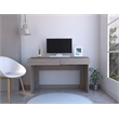 FM FURNITURE Tampa Computer Desk with Two Drawers Engineered Wood Gray