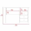 FM FURNITURE Jacksonville 3 Drawers Computer Desk Engineered Wood Gray