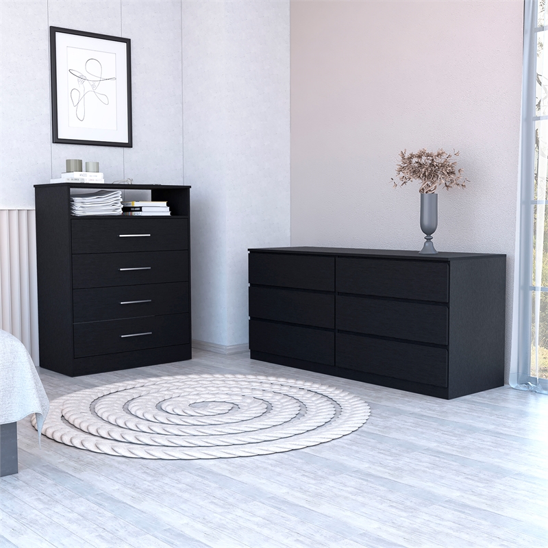 FM FURNITURE Tryon 2 Piece Bedroom Set Multi-Color Engineered Wood