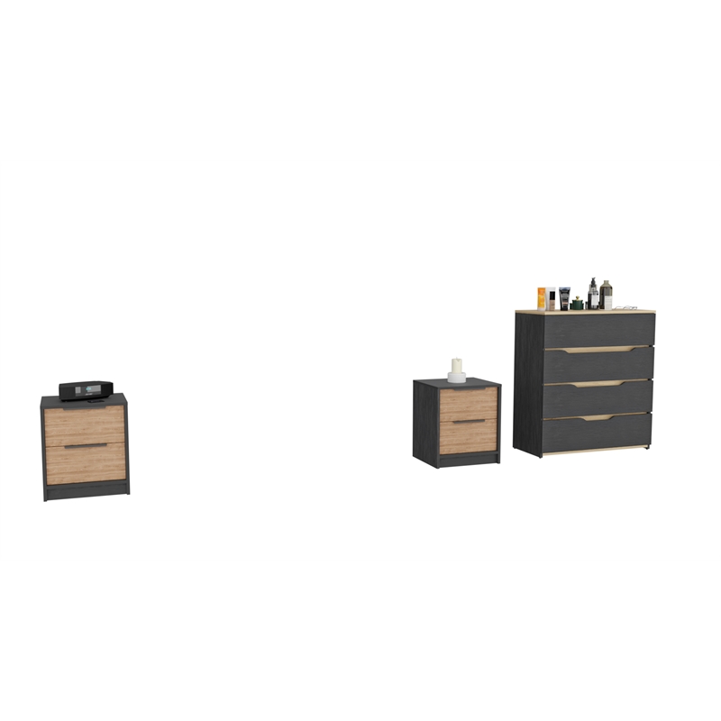 FM FURNITURE Blaine 3 Piece Bedroom Set Multi-Color Engineered Wood