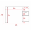 FM FURNITURE Arlington Computer Desk with two shelves Engineered Wood Gray