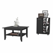 FM FURNITURE  Payson 2 Piece Living Room Set Black Engineered Wood