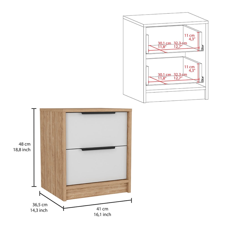 FM FURNITURE  Elirya 2 Piece Bedroom Set Multi-Color Engineered Wood
