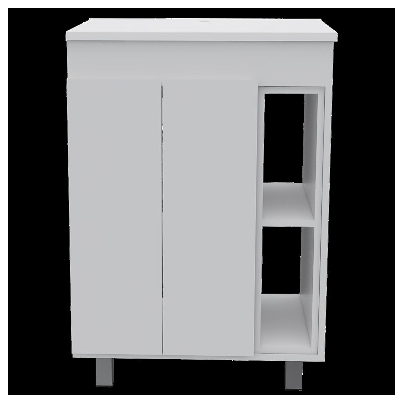 FM FURNITURE Kearney 2 Piece Bathroom Set White Engineered Wood