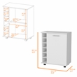 FM FURNITURE Rawlins Bar Cart whit Two Shelves Engineered Wood White