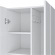 FM FURNITURE Aiken Broom Cabinet with Five Shelves Engineered Wood White