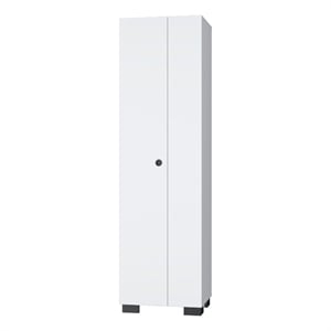 FM FURNITURE Aiken Broom Cabinet with Five Shelves Engineered Wood White