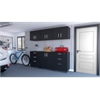 FM FURNITURE Keene 6 Piece Garage Set Black Engineered Wood