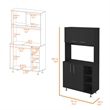 FM FURNITURE Dorset 5 Piece Garage Set Black Engineered Wood