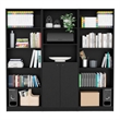 FM FURNITURE Bayard 3 Piece Living Room Set Black Engineered Wood
