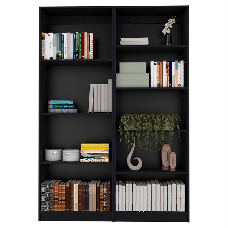 FM FURNITURE Sutton 2 Piece Living Room Set Black Engineered Wood