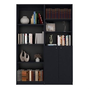 FM FURNITURE Cortaro 2 Piece Living Room Set Engineered Wood Black
