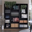 FM FURNITURE Avra 3 Piece Living Room Set Black Engineered Wood