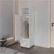 FM FURNITURE Summit Engineered Wood and Melamine with Mirror-Door Wardrobe White