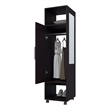 FM FURNITURE Summit Engineered Wood and Melamine with Mirror-Door Wardrobe Black