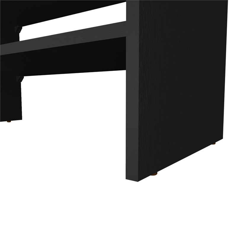 FM FURNITURE Norris shoe rack in melamine with 2 shelve Black