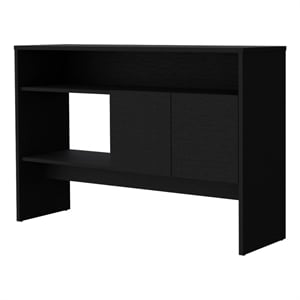 FM FURNITURE Bylas Console Table in melamine with two doors y open storage Black