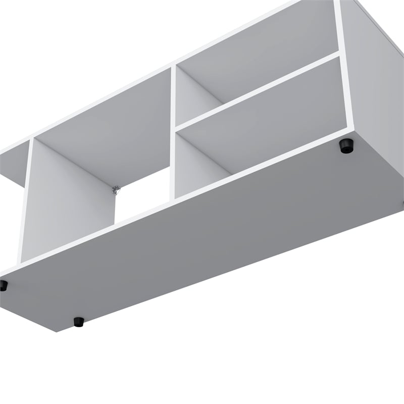 FM FURNITURE Tubac TV Rack in melamine with open storage White