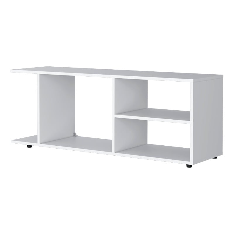 FM FURNITURE Tubac TV Rack in melamine with open storage White