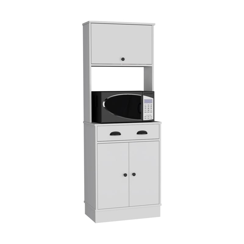 FM FURNITURE Tennant Kitchen Pantry with Drawer 2 Cabinets White